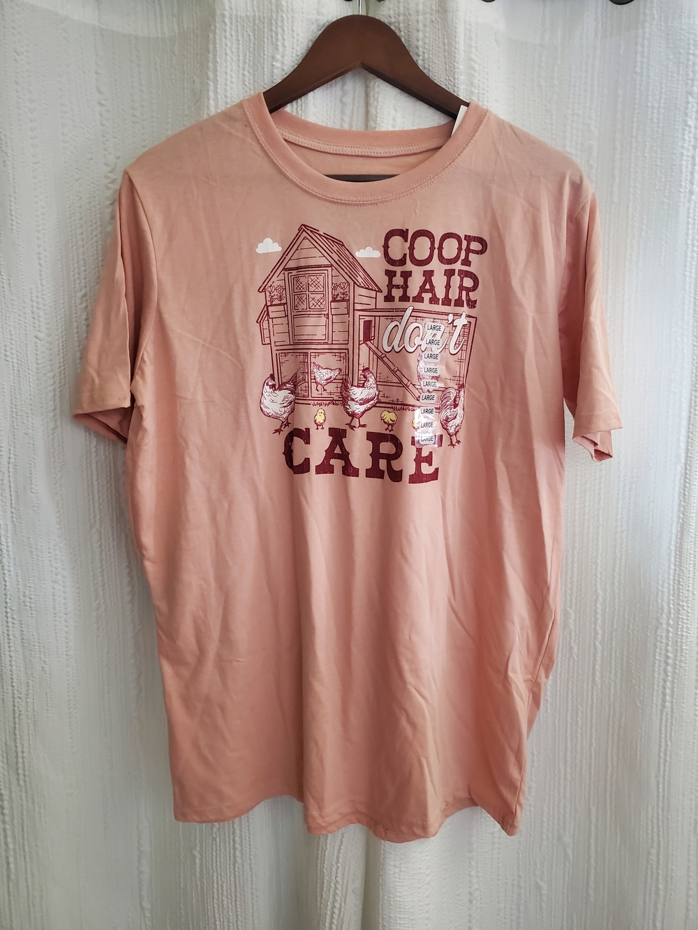 Coop Hair Don’t Care Short Sleeve Tee - Dusty Pink Womens Size Large